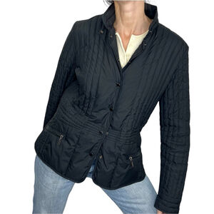 SEVENTY Italy black down filled lightweight quilted puffer jacket IT 48